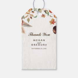 Fall Harvest Leafy Rustische Hochzeit Geschenkanhänger