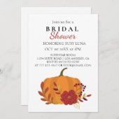 Fall Harvest Orange Pumpkin mit Blume Einladung (Vorne/Hinten)