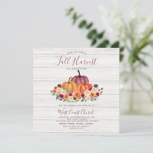 Fall Harvest Party Community Picnic Einladung (Stehend Vorderseite)