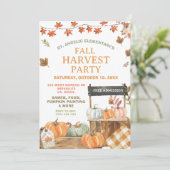 Fall Harvest Party Pumpkin Einladung zur Schule (Stehend Vorderseite)