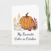 Fall Harvest - Pumpkin, Blume und Kerzen Karte (Vorderseite)