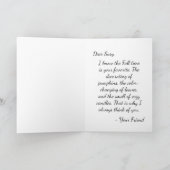 Fall Harvest - Pumpkin, Blume und Kerzen Karte (Innenseite)