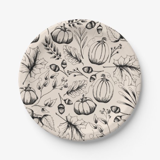 Fall Harvest Pumpkin Pappteller (Vorderseite)