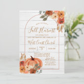 Fall Harvest Pumpkin Party Fest Picnic Einladung (Stehend Vorderseite)