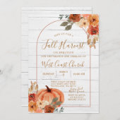 Fall Harvest Pumpkin Party Fest Picnic Einladung (Vorne/Hinten)