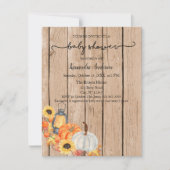 Fall Harvest Pumpkin Rustic Baby Dusche Einladung (Vorderseite)