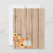 Fall Harvest Pumpkin Rustic Baby Dusche Einladung (Rückseite)