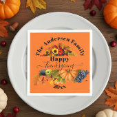 Fall Harvest Pumpkin Trauben Sonnenblumen Erntedan Serviette