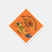 Fall Harvest Pumpkin Trauben Sonnenblumen Erntedan Serviette (Ecke)
