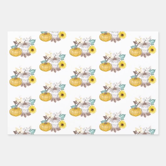 Fall Harvest Pumpkin Truck Hübscher Herbst Geschenkpapier Set (Vorderseite)