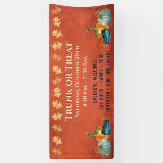 Fall Harvest Pumpkin Trunk oder Leckerei Banner (Vertikal)