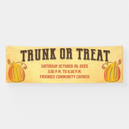 Fall Harvest Pumpkin Trunk oder Leckerei Event Banner (Horizontal)