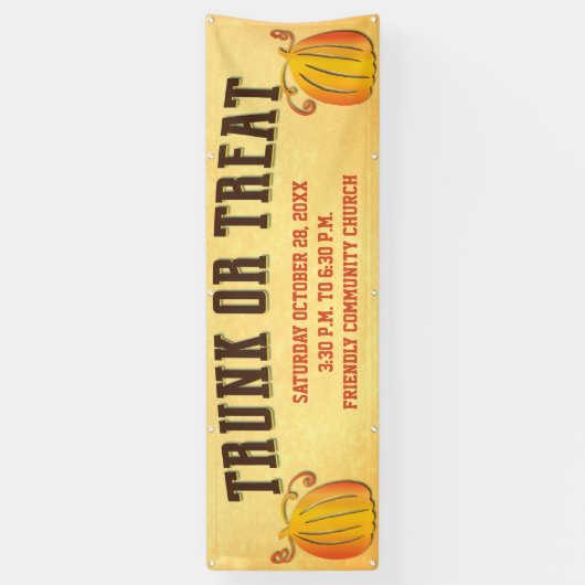Fall Harvest Pumpkin Trunk oder Leckerei Event Banner (Vertikal)