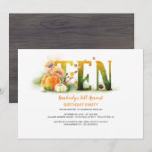 Fall Harvest Pumpkins 10 Geburtstagsparty Einladun Einladung (Vorne/Hinten)