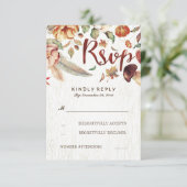 Fall Harvest Rustic Wedding Rsvp Karte (Stehend Vorderseite)