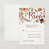 Fall Harvest Rustic Wedding Rsvp Karte (Vorne/Hinten)