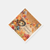 Fall Harvest Scarecrow Pumpkin Party Napkin Serviette (Ecke)