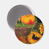 Fall Harvest Sonnenblumen Magnet (Vorderseite/Rückseite)