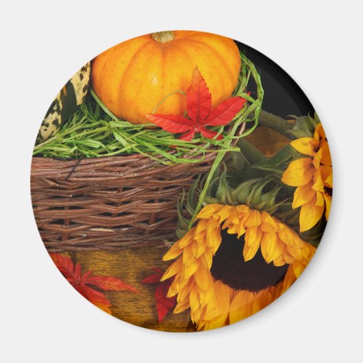 Fall Harvest Sonnenblumen Magnet (Vorne)