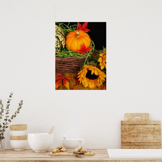 Fall Harvest Sonnenblumen Poster (Küche)