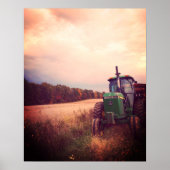 Fall Harvest Traktor bei Sunset Poster (Vorne)