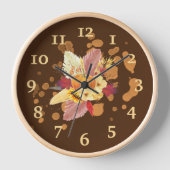 Fall Harvest Wall Clock, 8" runder Acrylic Uhr (Vorderseite)