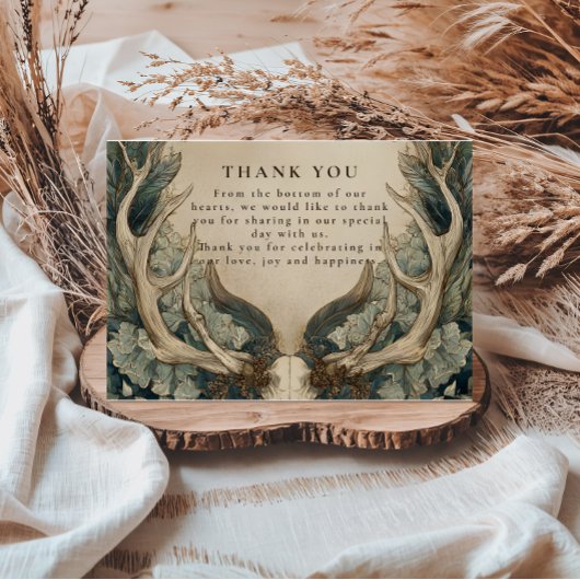 Fall Harvest Woodland Wedding Dankeskarte
