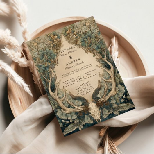 Fall Harvest Woodland Wedding Einladung