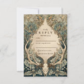 Fall Harvest Woodland Wedding RSVP Karte (Vorderseite)