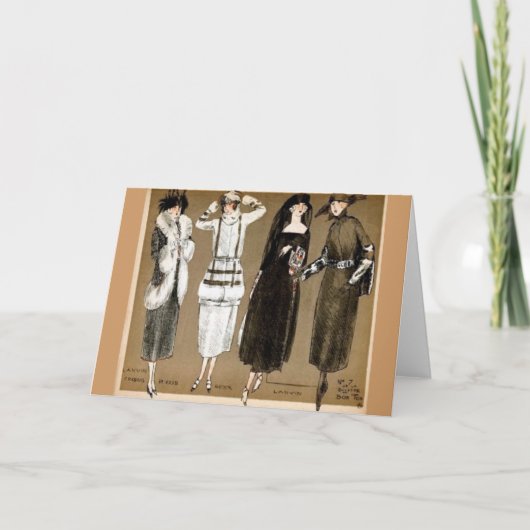Fall Hautecouture-Zwanzigerjahre Illustration Karte (Vorderseite)
