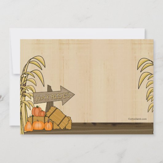 Fall Hayride Party Einladung (Rückseite)