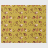 Fall Hazelnut Nahtlose Wrapping Paper mit Blätter Geschenkpapier (Flach)