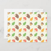 Fall Hedgehog Pattern Postkarte (Vorne/Hinten)