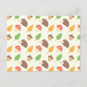Fall Hedgehog Pattern Postkarte