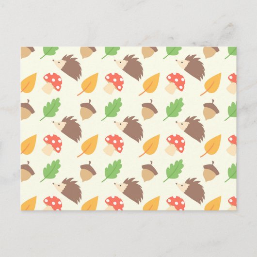 Fall Hedgehog Pattern Postkarte (Vorderseite)