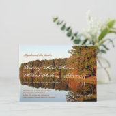 Fall-Herbst-Baum-Leaves See-Hochzeits-Einladungen Einladung (Stehend Vorderseite)