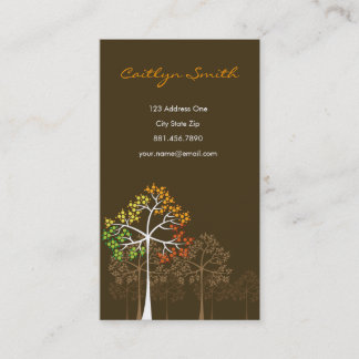 Fall-Herbst-bunte punktierte Baum-moderne Natur Visitenkarte