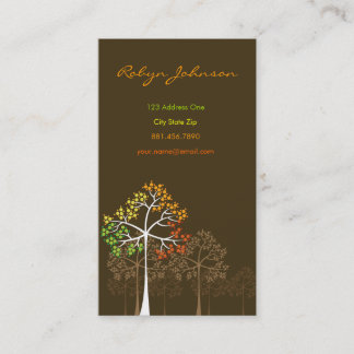 Fall-Herbst-bunte punktierte Baum-moderne Natur Visitenkarte