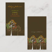 Fall-Herbst-bunte punktierte Baum-moderne Natur Visitenkarte (Vorne/Hinten)