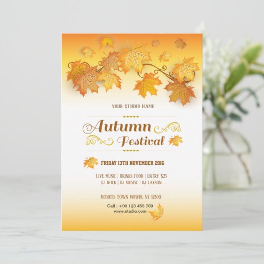 Fall-/Herbst-Festival-Flyer Einladung (Stehend Vorderseite)