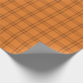 Fall-Herbst-karierte Orange mit Gelb und Brown Geschenkpapier (Ecke)