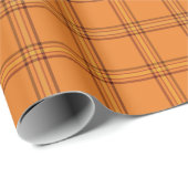 Fall-Herbst-karierte Orange mit Gelb und Brown Geschenkpapier (Rolleneckpunkt)