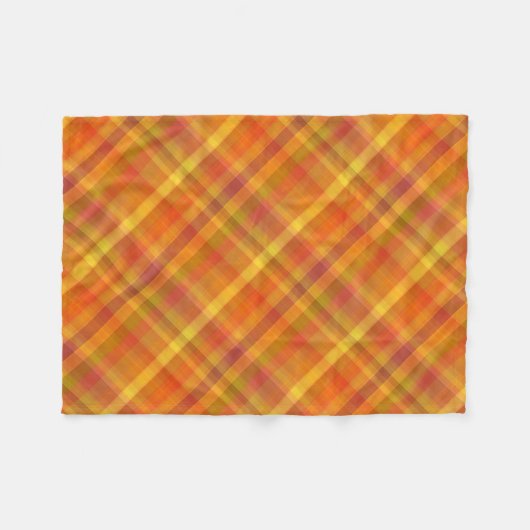 Fall-Herbst-orange kariertes Muster Fleecedecke (Vorderseite (Horizontal))
