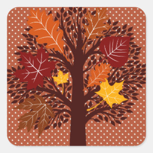 Fall-Herbst verlässt Baum-November-Ernte Quadratischer Aufkleber