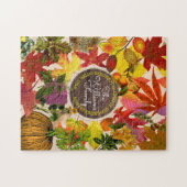 Fall-Herbst verlässt Collagen-Monogramm Vintages Puzzle (Horizontal)