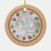 Fall-/Herbst-Vogelscheuche auf kariertem mit Keramik Ornament (Hinten)