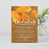 Fall | Herbstbeerdigung zum Leben Einladung (Stehend Vorderseite)