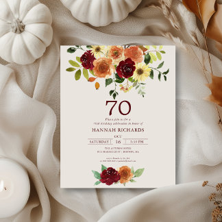 Fall | Herbstfloral 70. Geburtstagsfeier Einladung