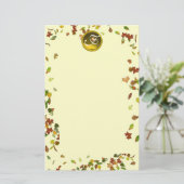 FALL / HERBSTVERLUST TOPAZ GEMSTONE MONOGRAM BRIEFPAPIER (Stehend Vorderseite)