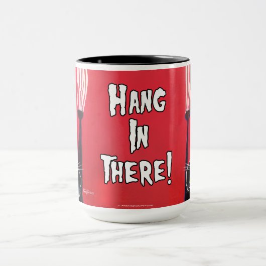 "Fall herein dort! "Schwarze Katzen-Tasse Tasse (Zentrum)